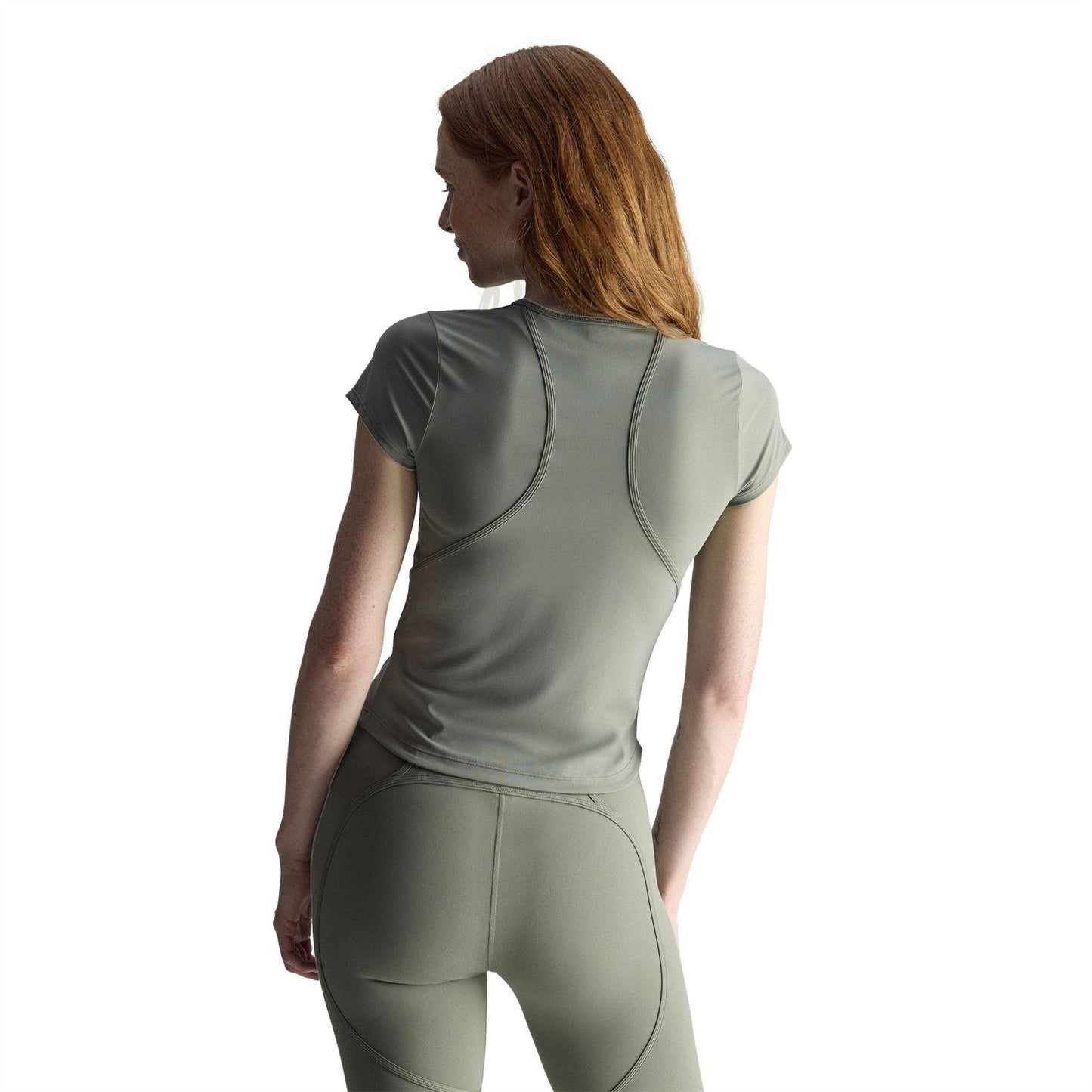 Stone Green - Back - Adidas Womens-Ladies Stella McCartney T-Shirt