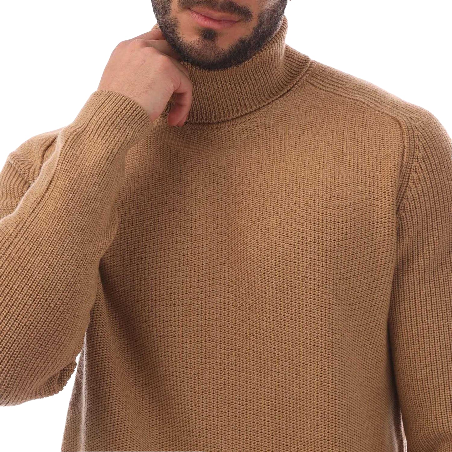 Beige - Side - Boss Mens Manuello Jumper