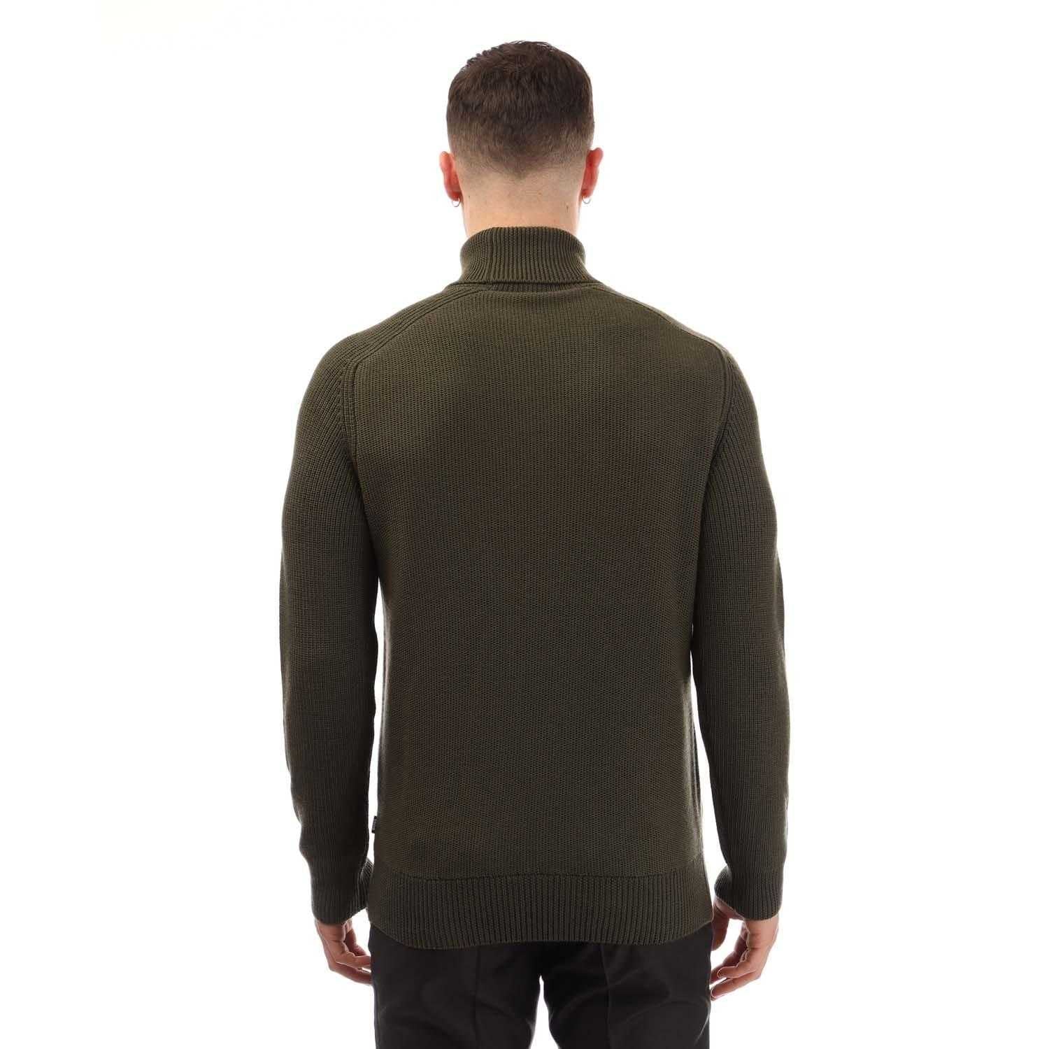 Green - Back - Boss Mens Manuello Jumper