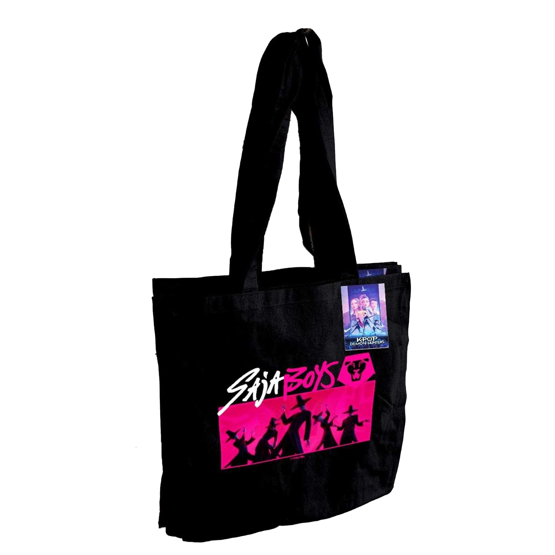 Black - Side - K-Pop Demon Hunters Saja Boys Tote Bag