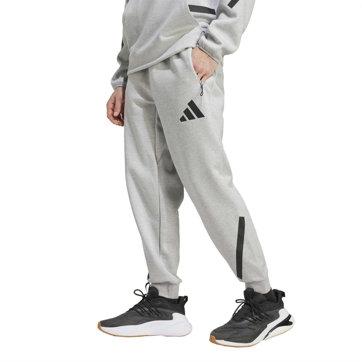 Medium Heather Grey - Pack Shot - Adidas Mens Z.N.E. Relaxed Fit Joggers