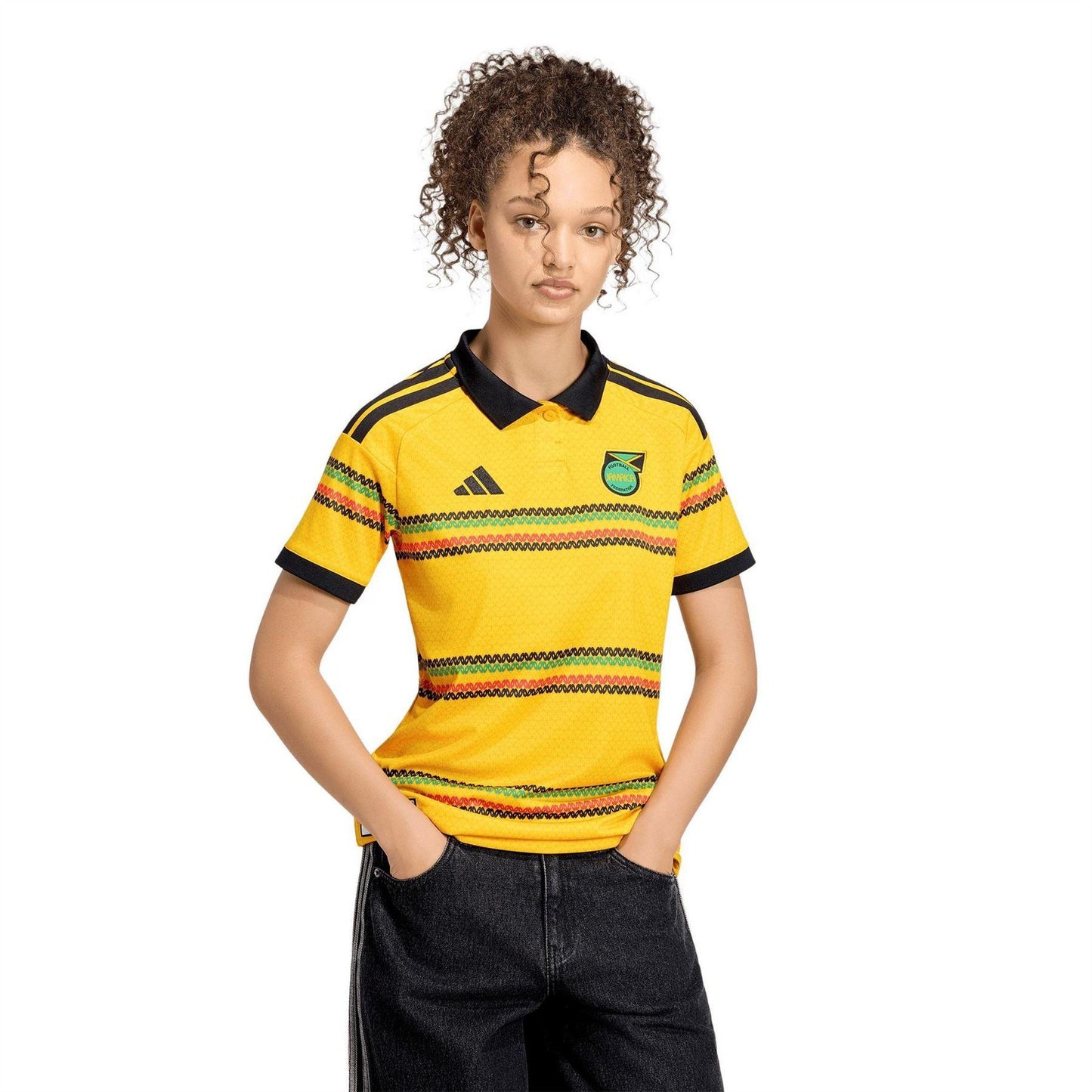 Gold-Green - Lifestyle - Adidas Womens-Ladies Bob Marley 2026 Jamaica Home Shirt