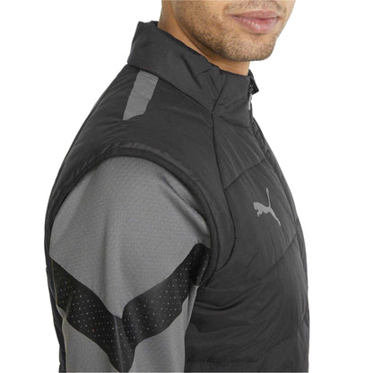 Black - Side - Puma Mens TeamLIGA Quilted Sleeveless Gilet
