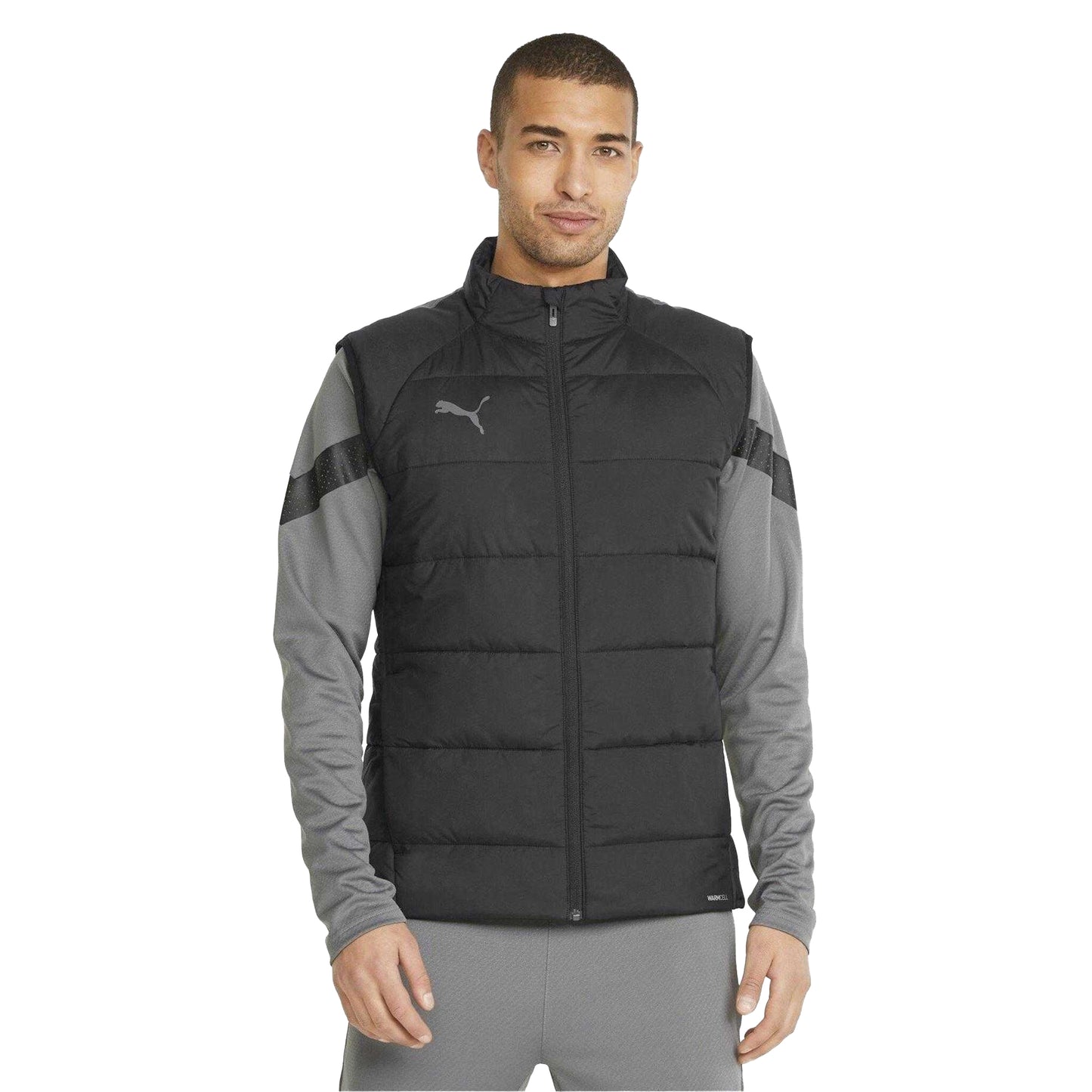 Black - Lifestyle - Puma Mens TeamLIGA Quilted Sleeveless Gilet