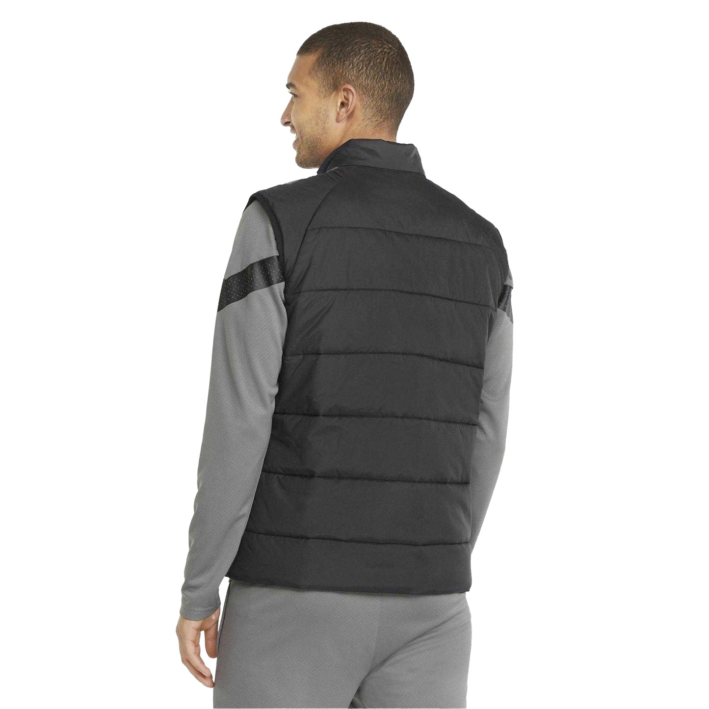 Black - Pack Shot - Puma Mens TeamLIGA Quilted Sleeveless Gilet