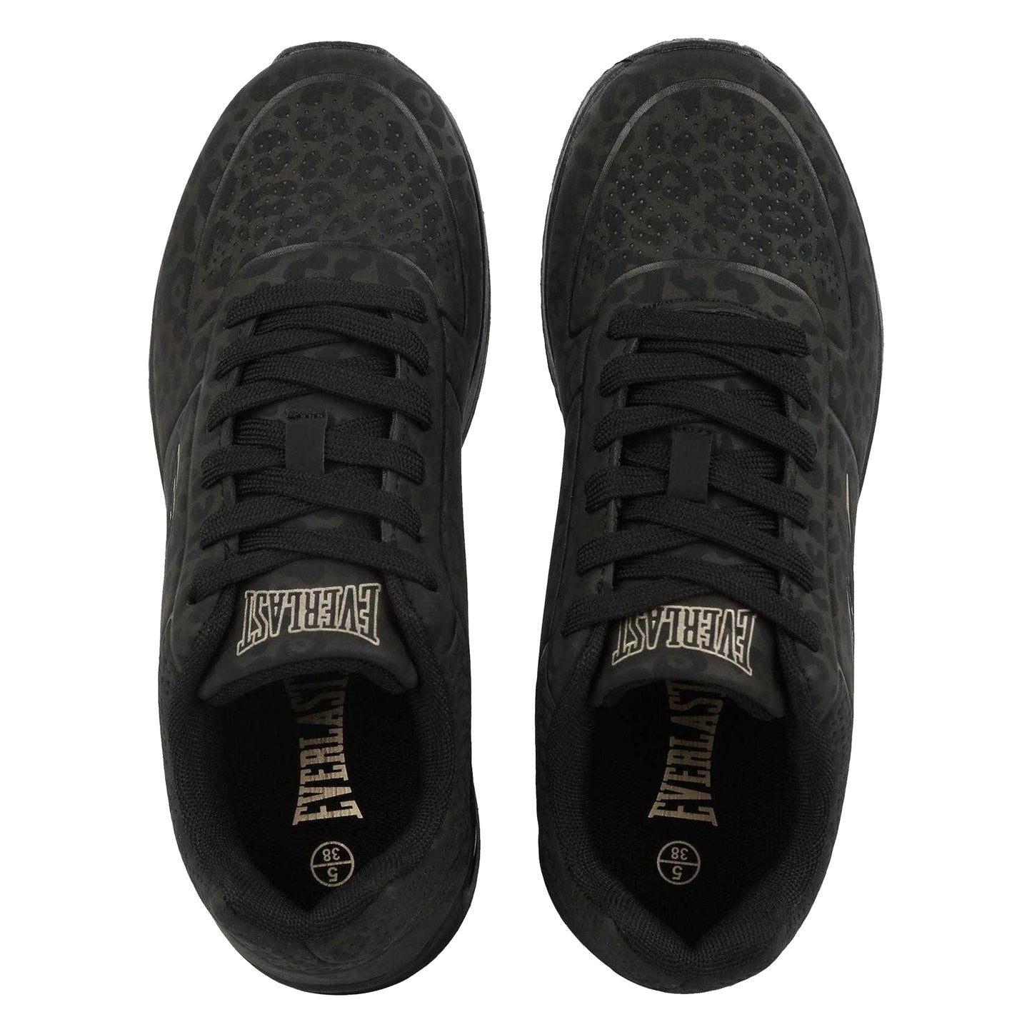 Black-Leopard - Side - Everlast Womens-Ladies Kaiso Trainers