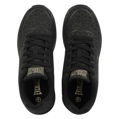 Black-Leopard - Side - Everlast Womens-Ladies Kaiso Trainers