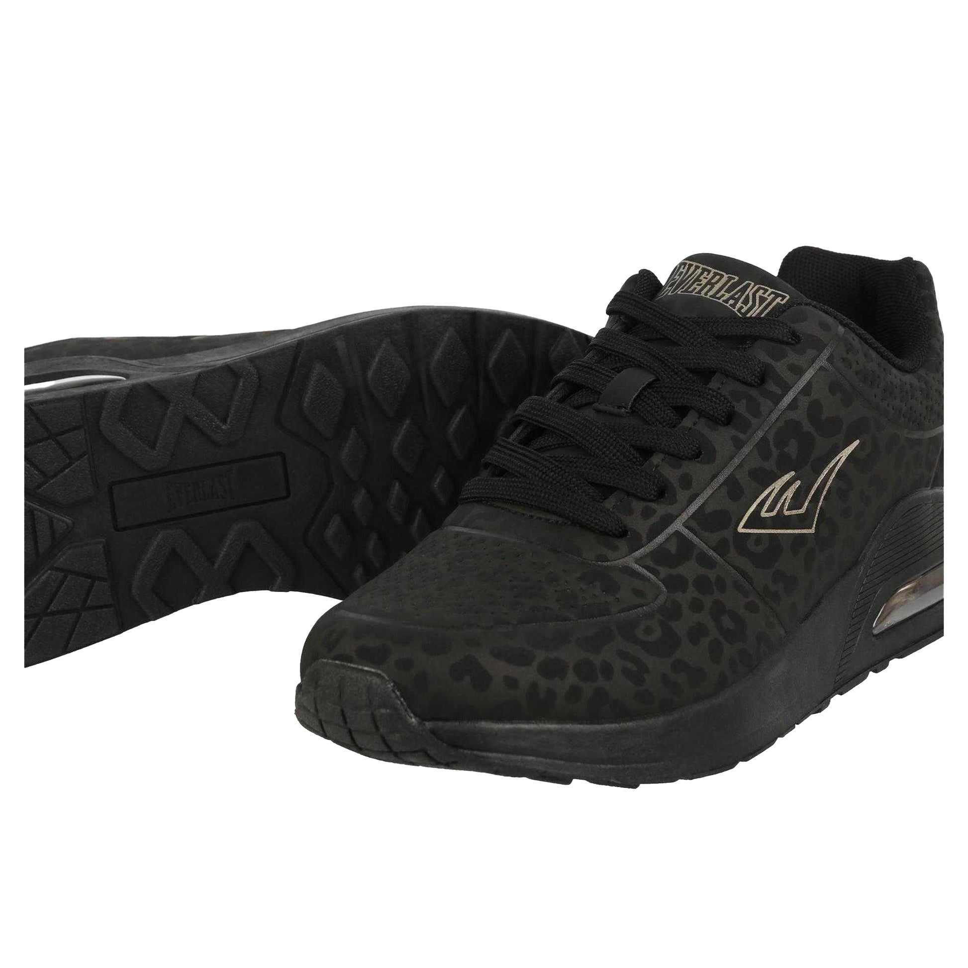 Black-Leopard - Lifestyle - Everlast Womens-Ladies Kaiso Trainers