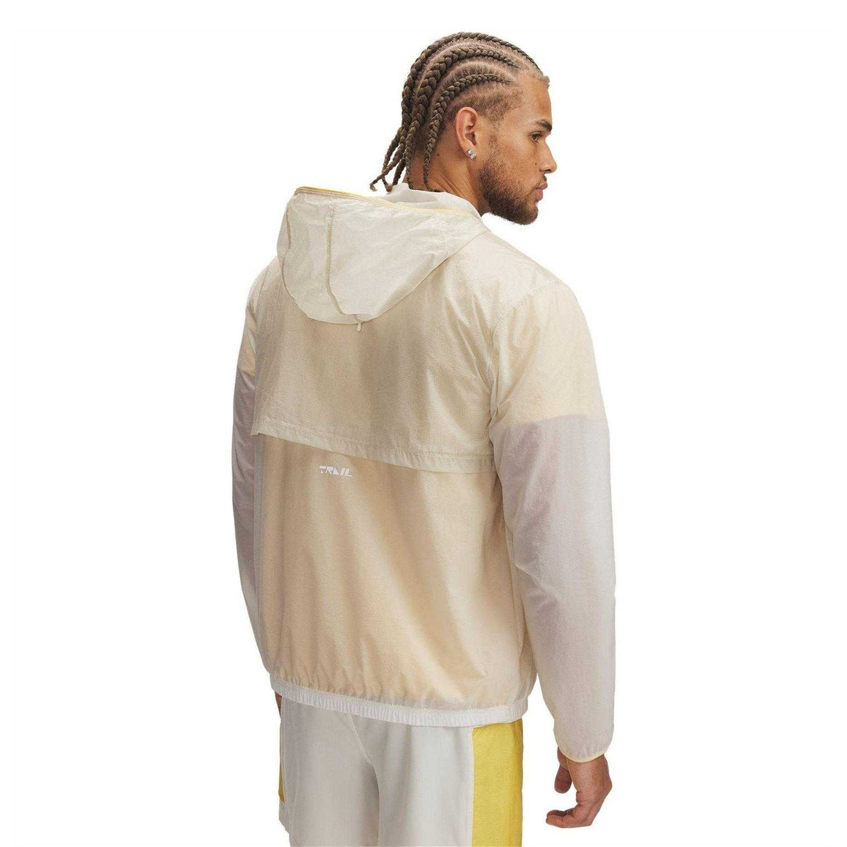 Brown - Back - Under Armour Mens Trail Run Patterned Hooded Jacket