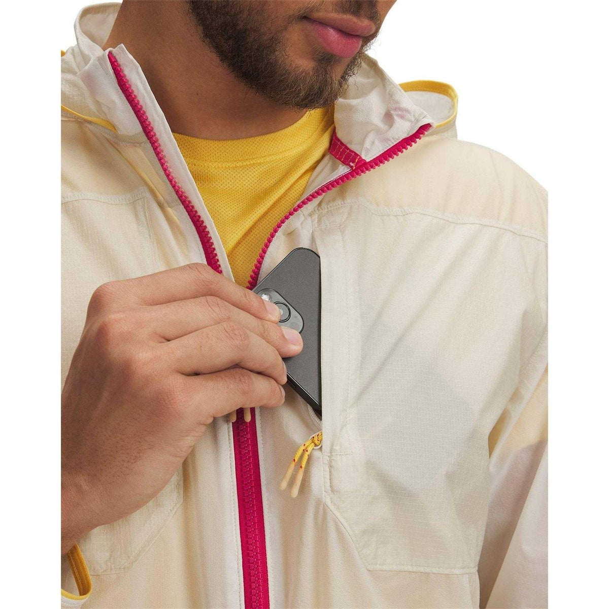 Brown - Side - Under Armour Mens Trail Run Patterned Hooded Jacket