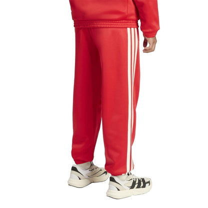 Ruby Red - Back - Adidas Unisex Adult Stadium 3 Stripes Tapered Joggers