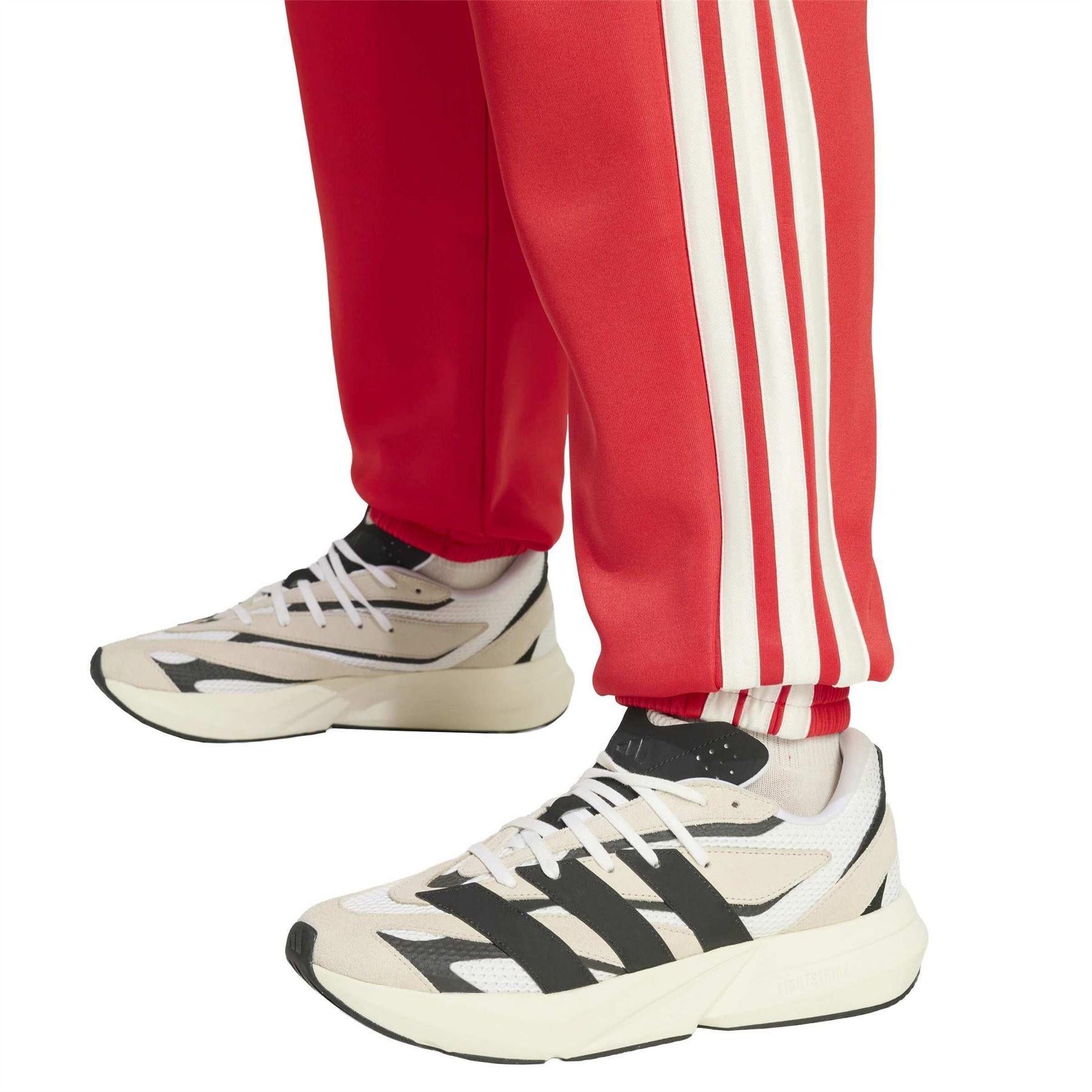 Ruby Red - Lifestyle - Adidas Unisex Adult Stadium 3 Stripes Tapered Joggers