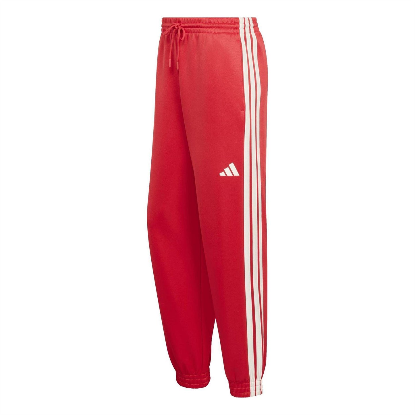 Ruby Red - Front - Adidas Unisex Adult Stadium 3 Stripes Tapered Joggers