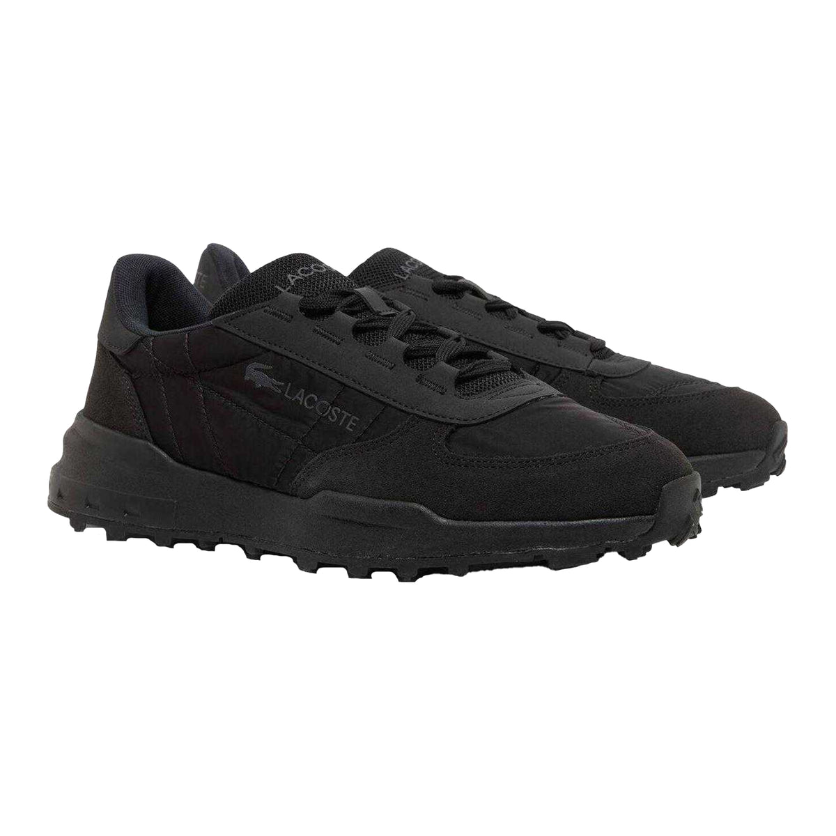 Black - Pack Shot - Lacoste Mens Elite Actevo Suede Shoes