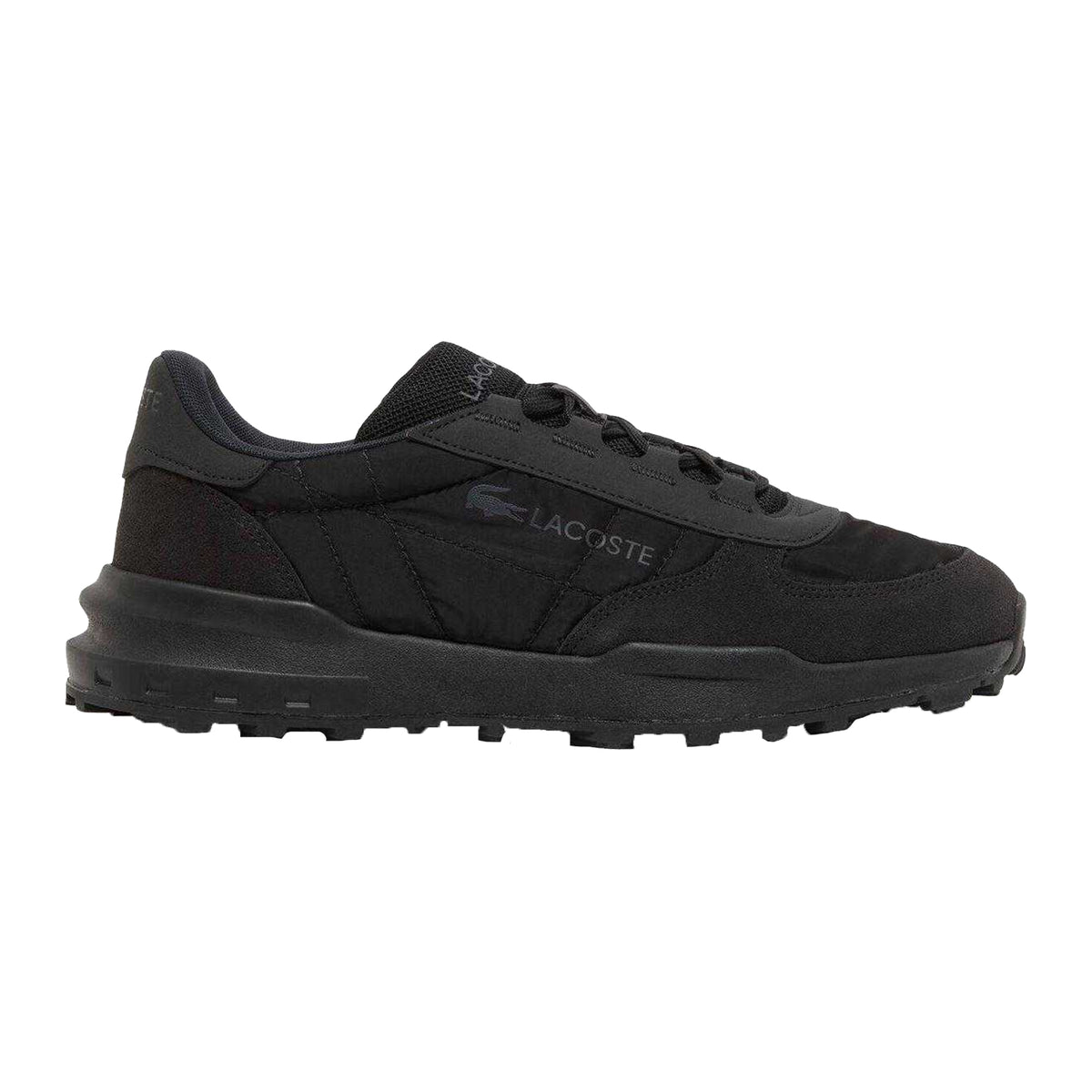 Black - Front - Lacoste Mens Elite Actevo Suede Shoes