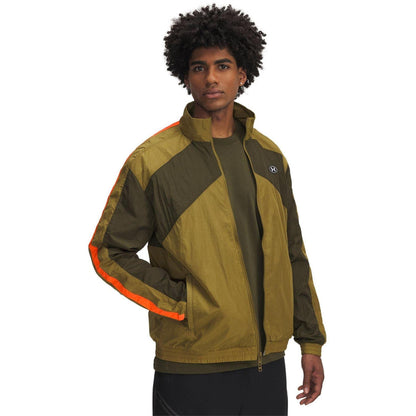 Green - Front - Under Armour Mens Colour Block Track Jacket