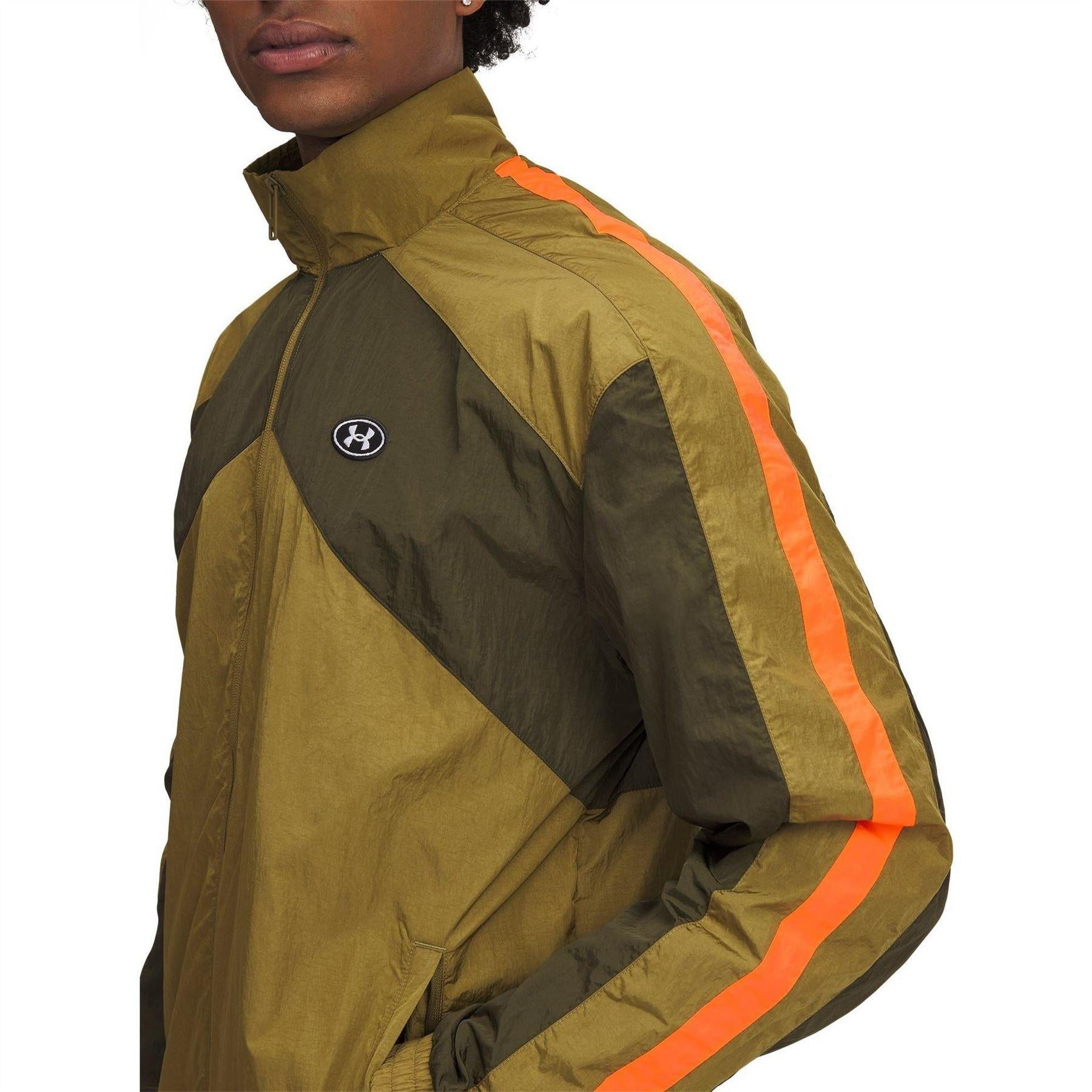 Green - Side - Under Armour Mens Colour Block Track Jacket