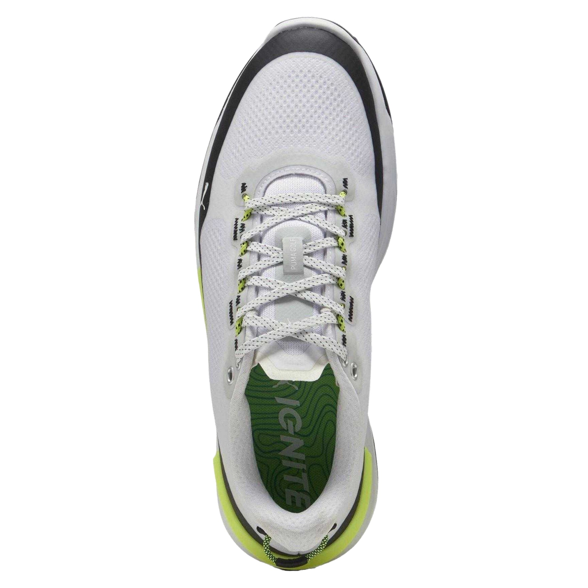 White-Black-Yellow - Side - Puma Mens Ignite Elevate X Flat Golf Shoes