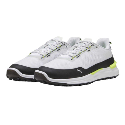 White-Black-Yellow - Pack Shot - Puma Mens Ignite Elevate X Flat Golf Shoes
