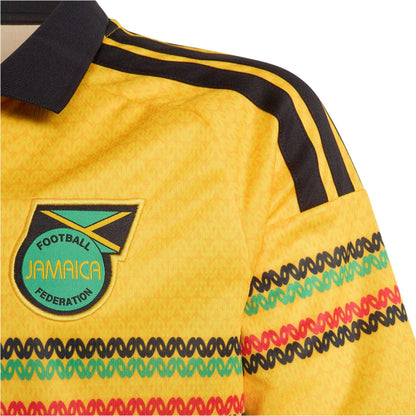 Gold-Green - Side - Adidas Childrens-Kids Bob Marley 2026 Jamaica Home Shirt