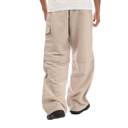 Beige - Back - Adidas Mens Cotton Zip-Off Loose Fit Joggers