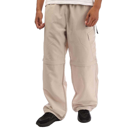 Beige - Front - Adidas Mens Cotton Zip-Off Loose Fit Joggers