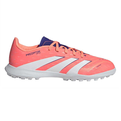 Coral - Front - Adidas Childrens-Kids Predator League 3 Stripes Football Boots
