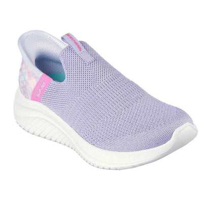 Lavender - Pack Shot - Skechers Girls Ultra Flex 3.0 Tie Dye Slip-In Shoes