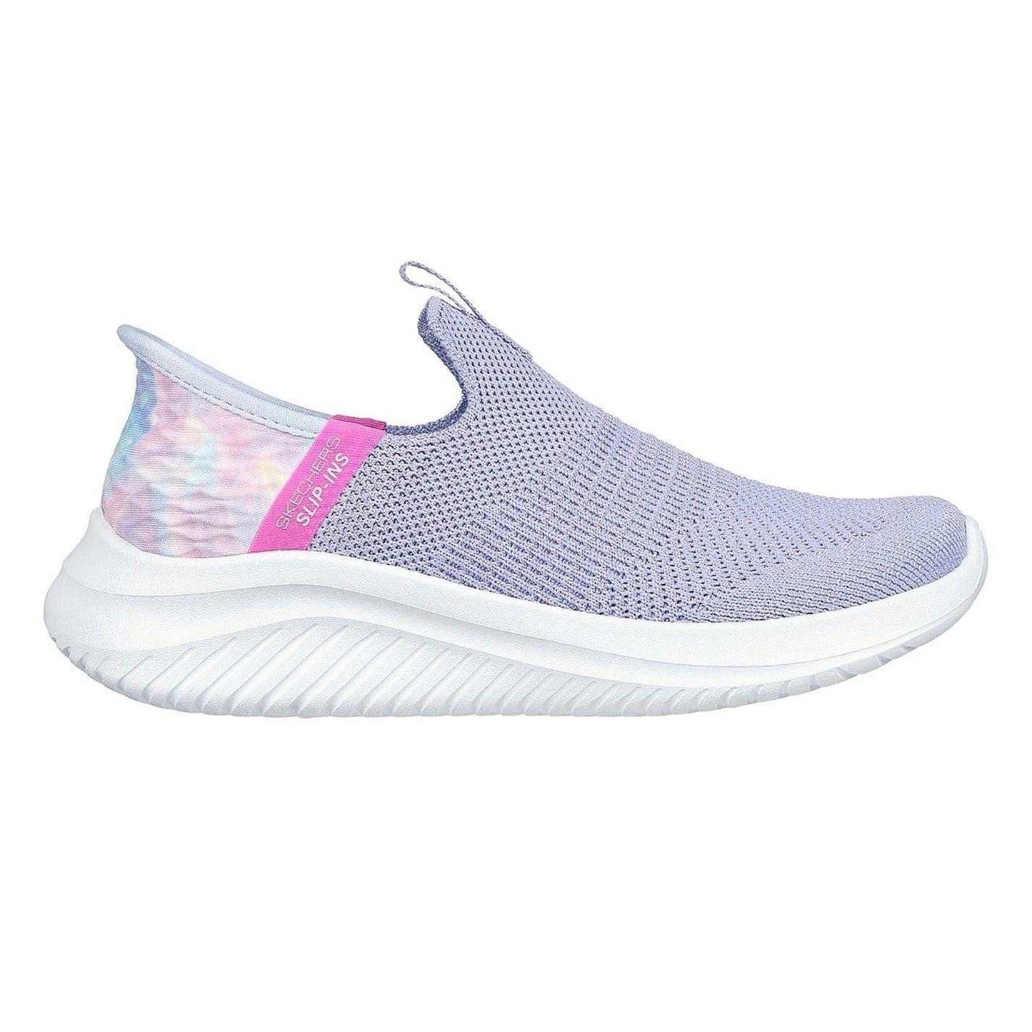 Lavender - Front - Skechers Girls Ultra Flex 3.0 Tie Dye Slip-In Shoes