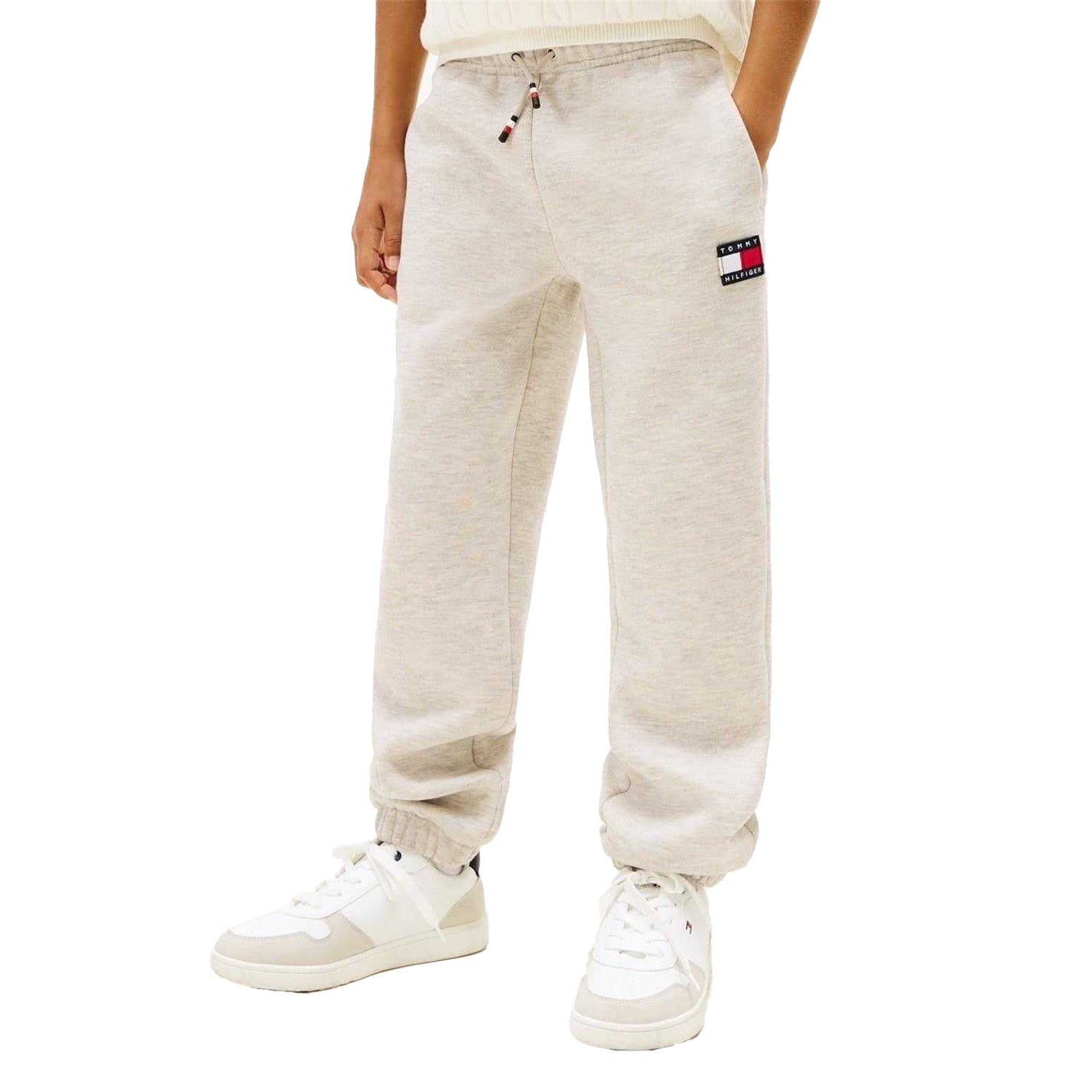 Light Grey - Side - Tommy Hilfiger Childrens-Kids Heritage Joggers