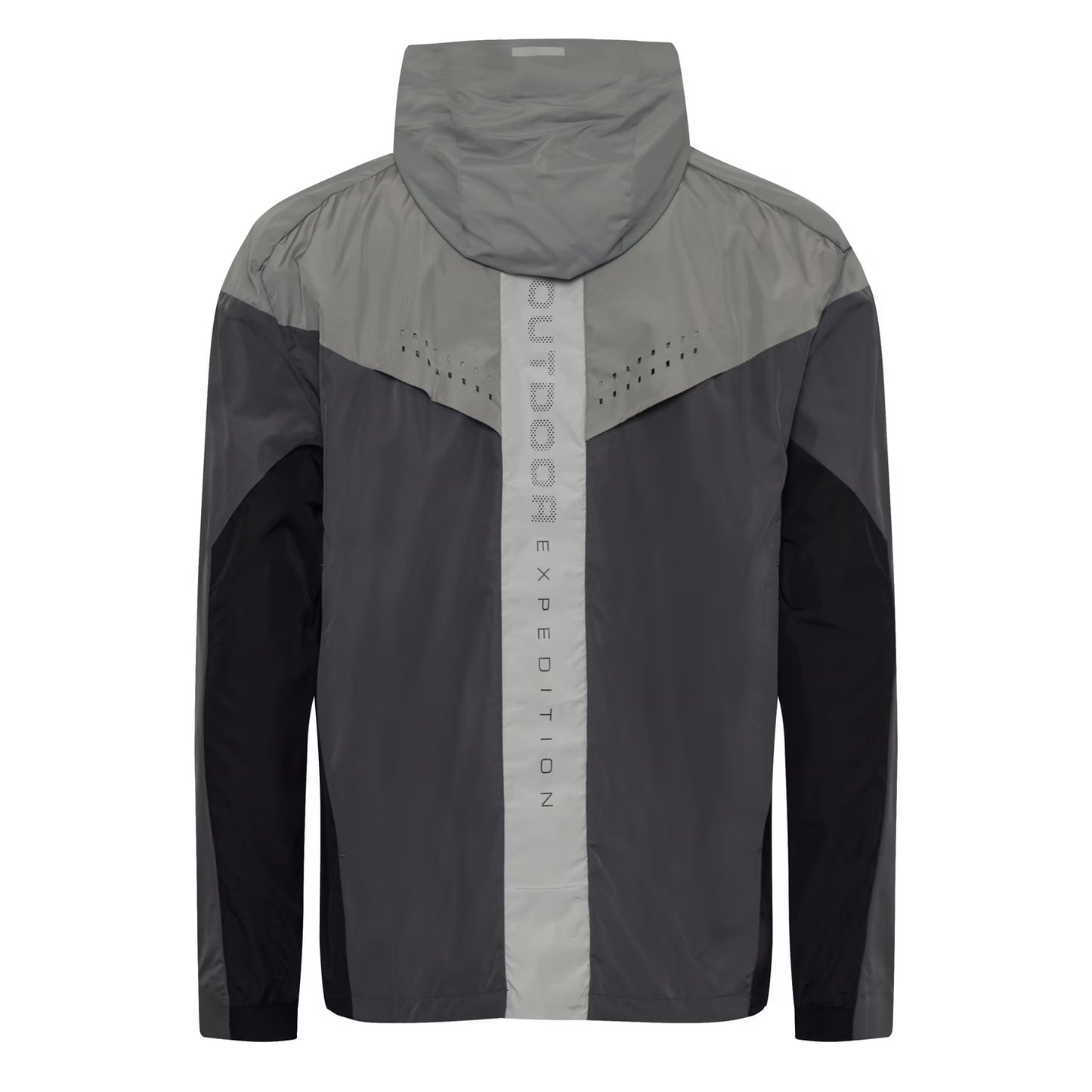 Charcoal-Grey - Back - OEX Mens Repel 2.0 Colour Block Waterproof Track Jacket