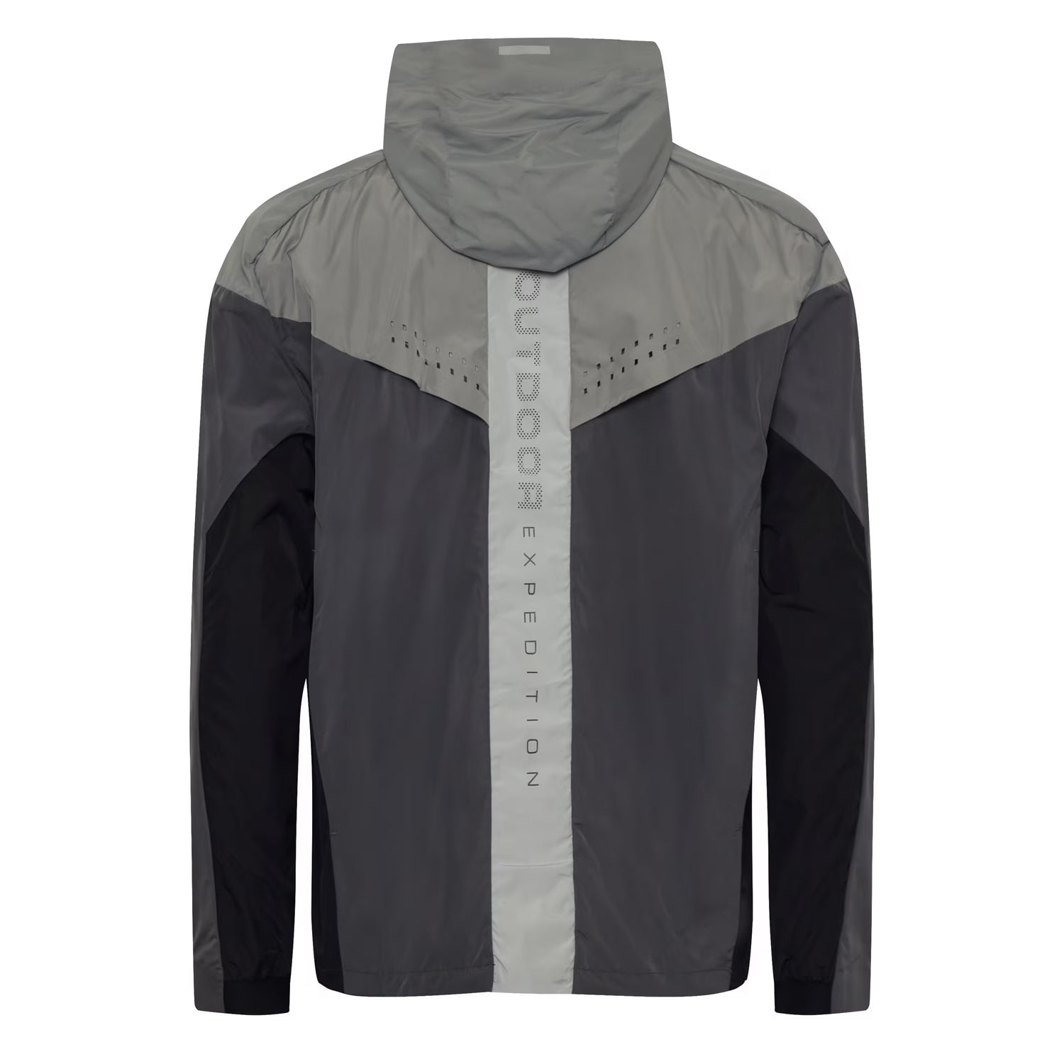 Charcoal-Grey - Back - OEX Mens Repel 2.0 Colour Block Waterproof Track Jacket