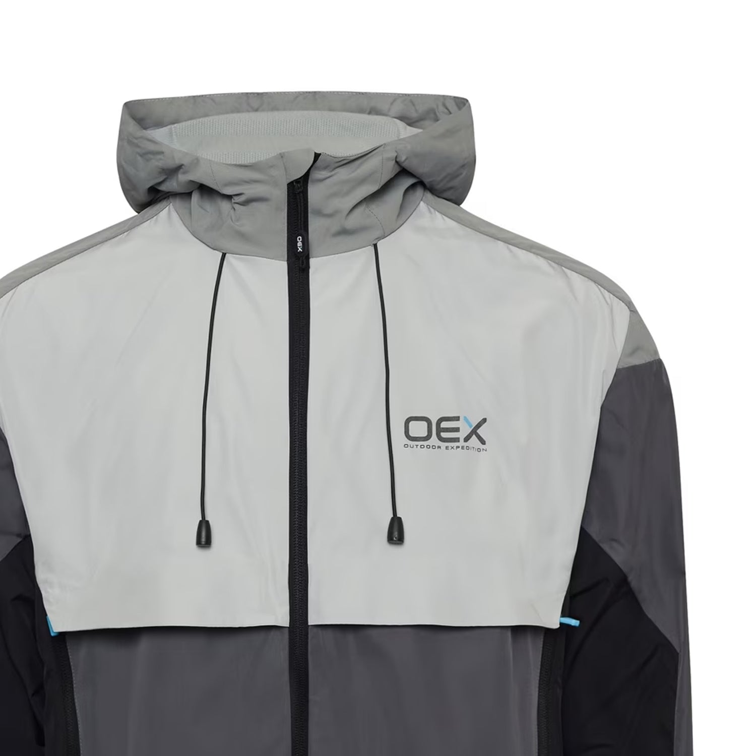 Charcoal-Grey - Side - OEX Mens Repel 2.0 Colour Block Waterproof Track Jacket