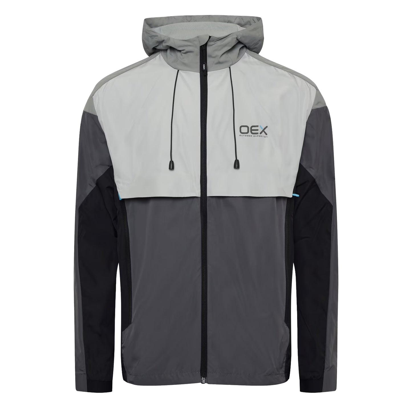 Charcoal-Grey - Front - OEX Mens Repel 2.0 Colour Block Waterproof Track Jacket