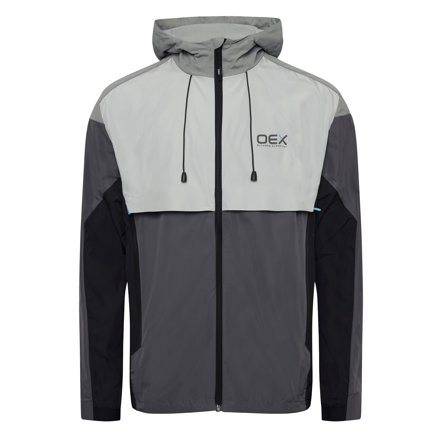 Charcoal-Grey - Front - OEX Mens Repel 2.0 Colour Block Waterproof Track Jacket