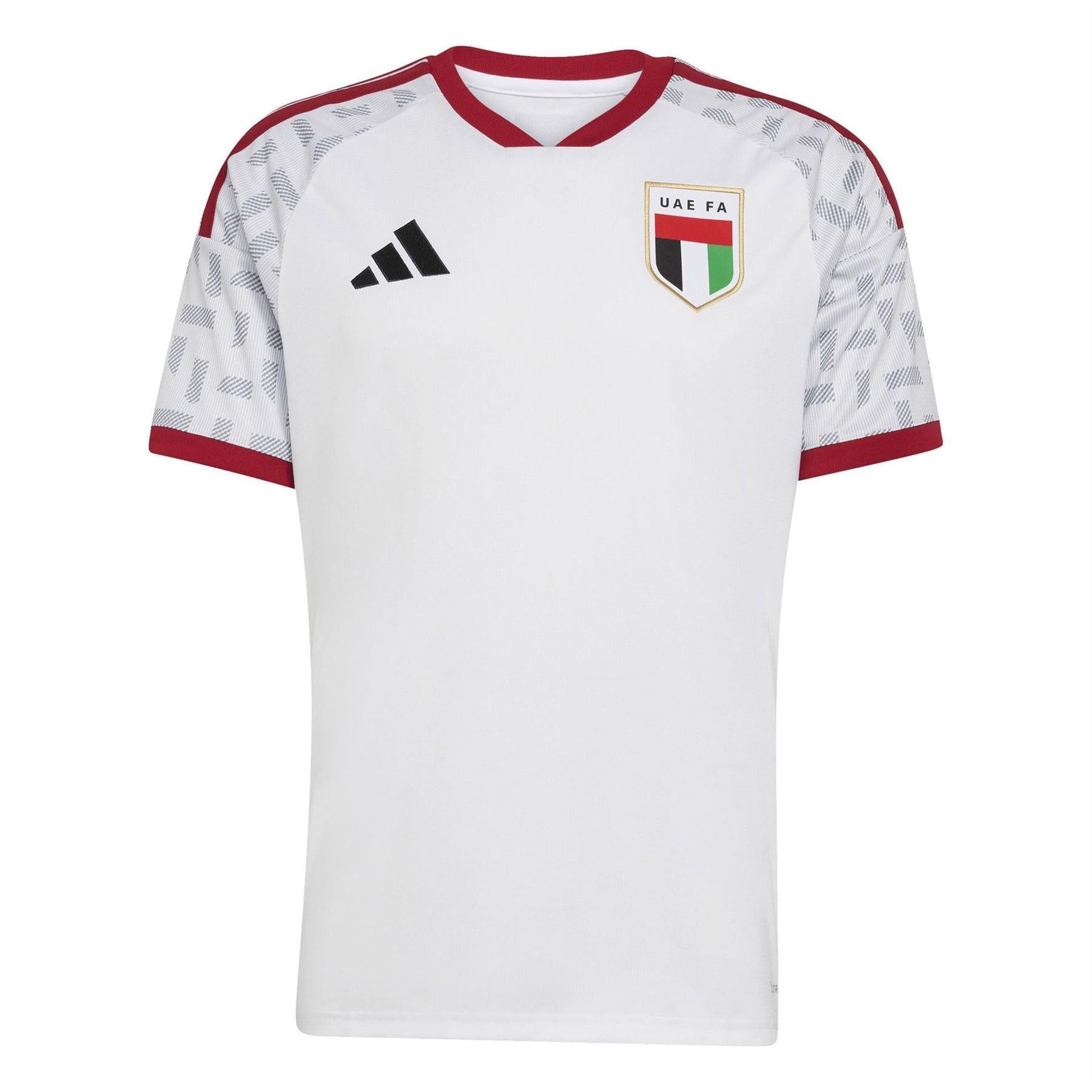 White-Red - Front - Adidas Mens 2026 UAE FA Home Shirt