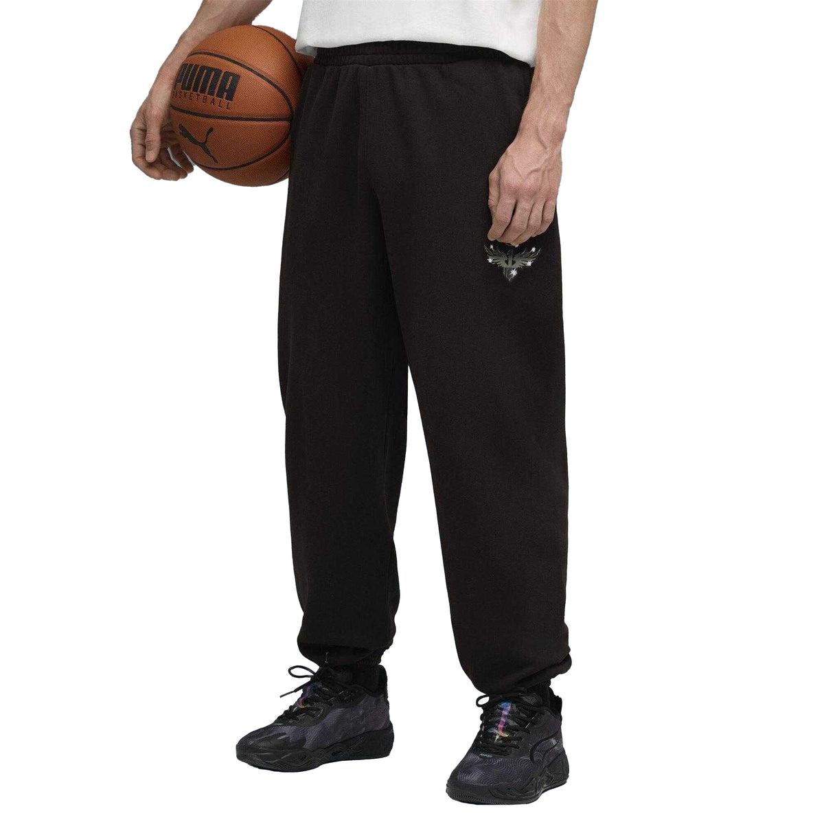 Black-Silver - Side - Puma Mens Performance Joggers