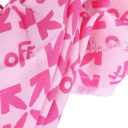 Pink - Back - Off White Childrens-Kids Monogram Pashmina Scarf