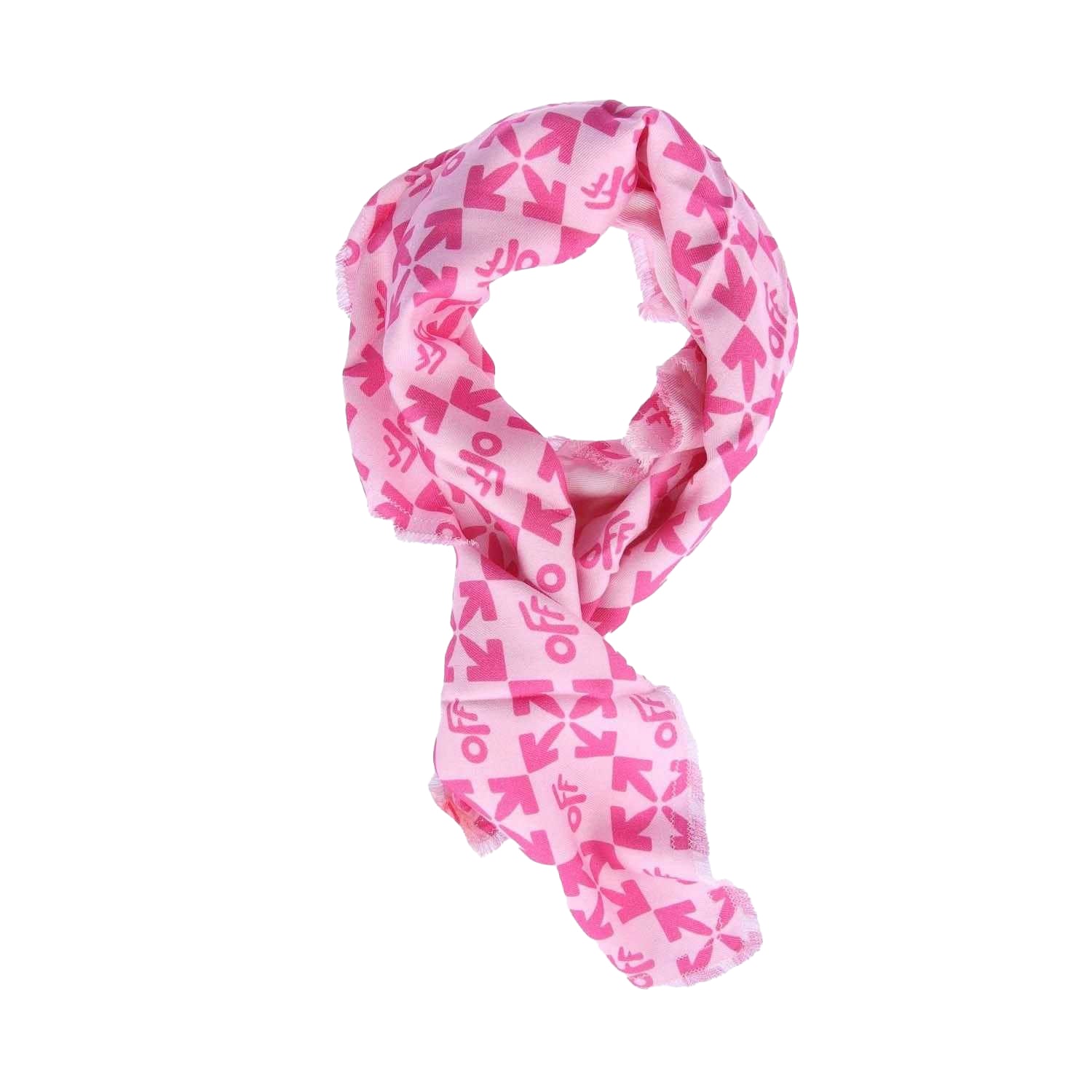 Pink - Front - Off White Childrens-Kids Monogram Pashmina Scarf