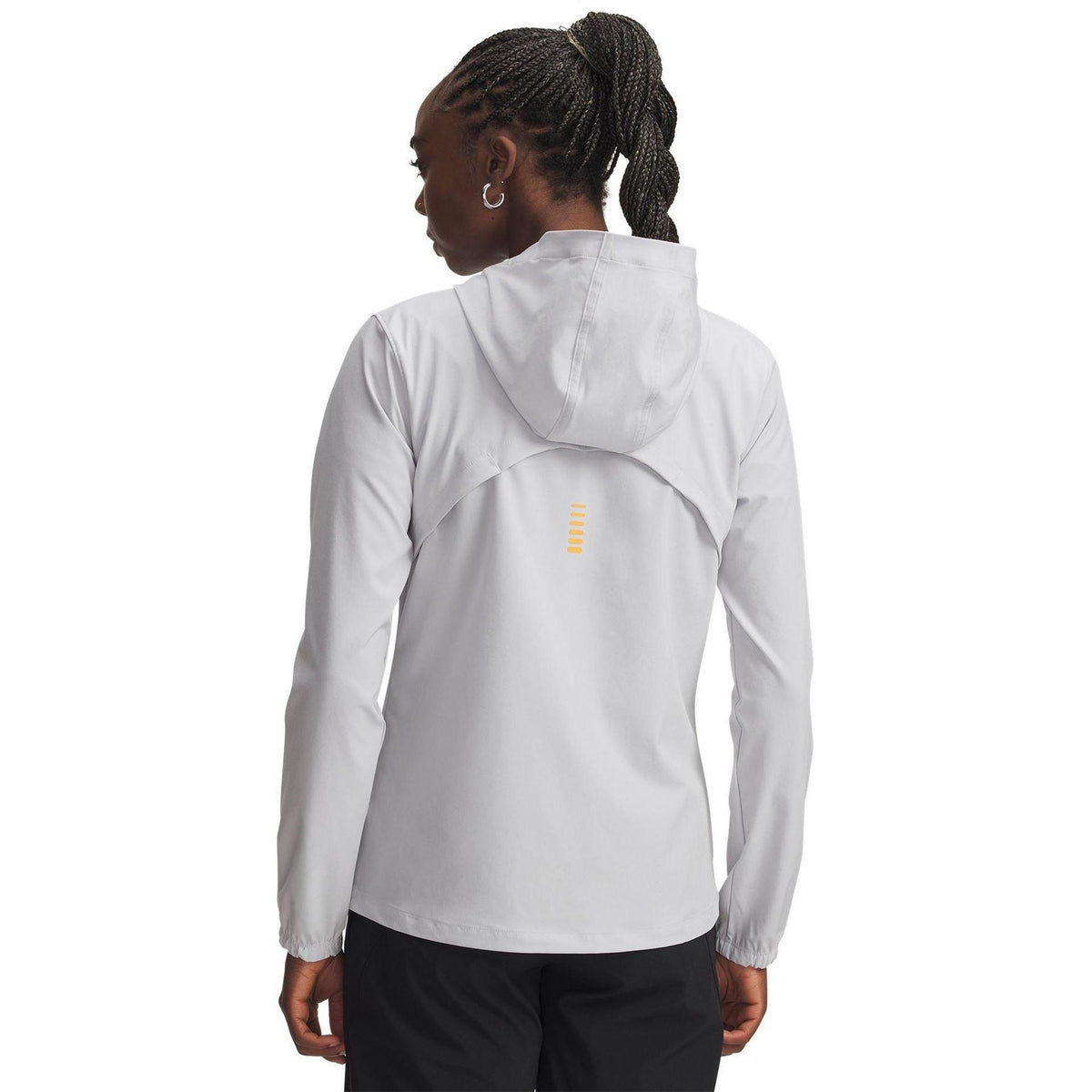 Graystone - Back - Under Armour Womens-Ladies Outrun Storm Hooded Jacket