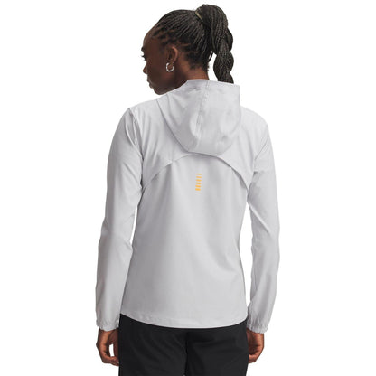 Graystone - Back - Under Armour Womens-Ladies Outrun Storm Hooded Jacket