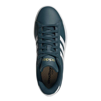 Blue - Side - Adidas Womens-Ladies Grand Court 2.0 3 Stripes Cloudfoam Trainers