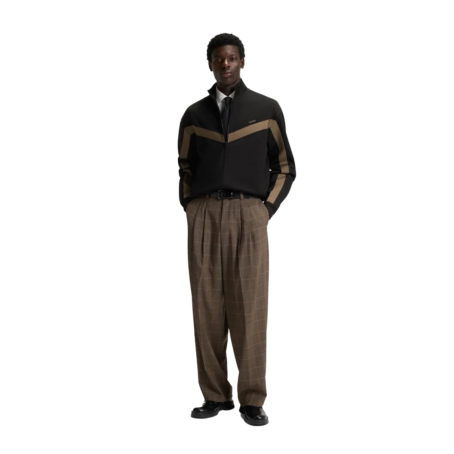 Black - Pack Shot - Hugo Mens Darti Tracksuit Top
