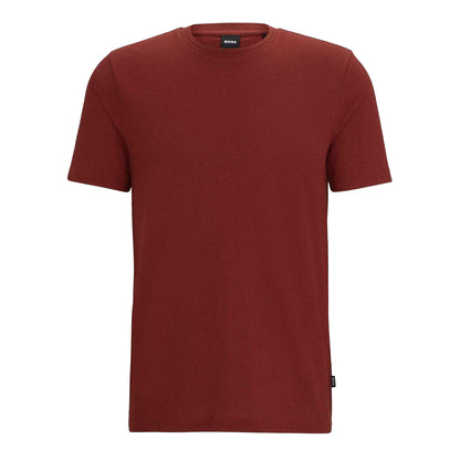 Brown - Front - Boss Mens Tiburt Bubble Structure Jacquard T-Shirt