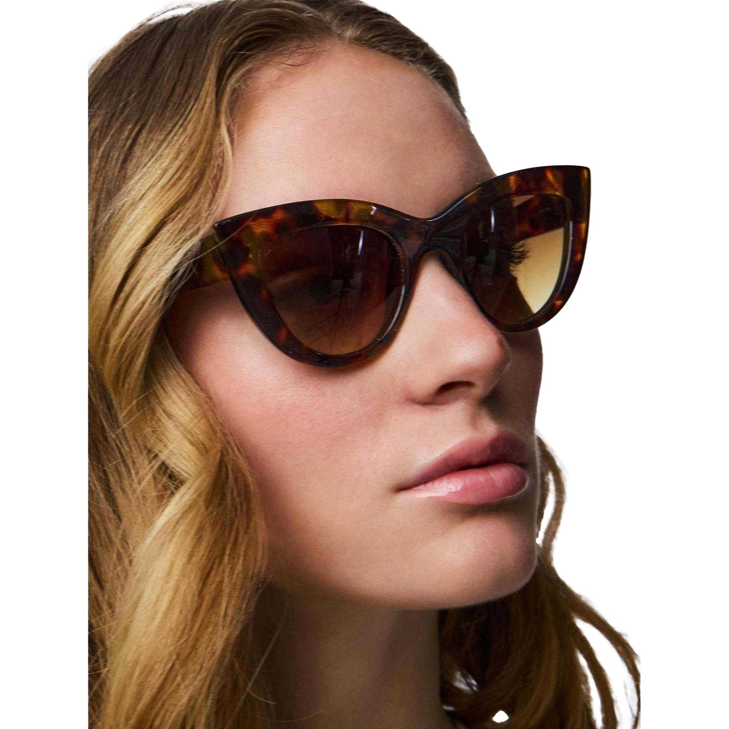 Brown - Lifestyle - Pieces Womens-Ladies Donai Tortoise Shell Sunglasses