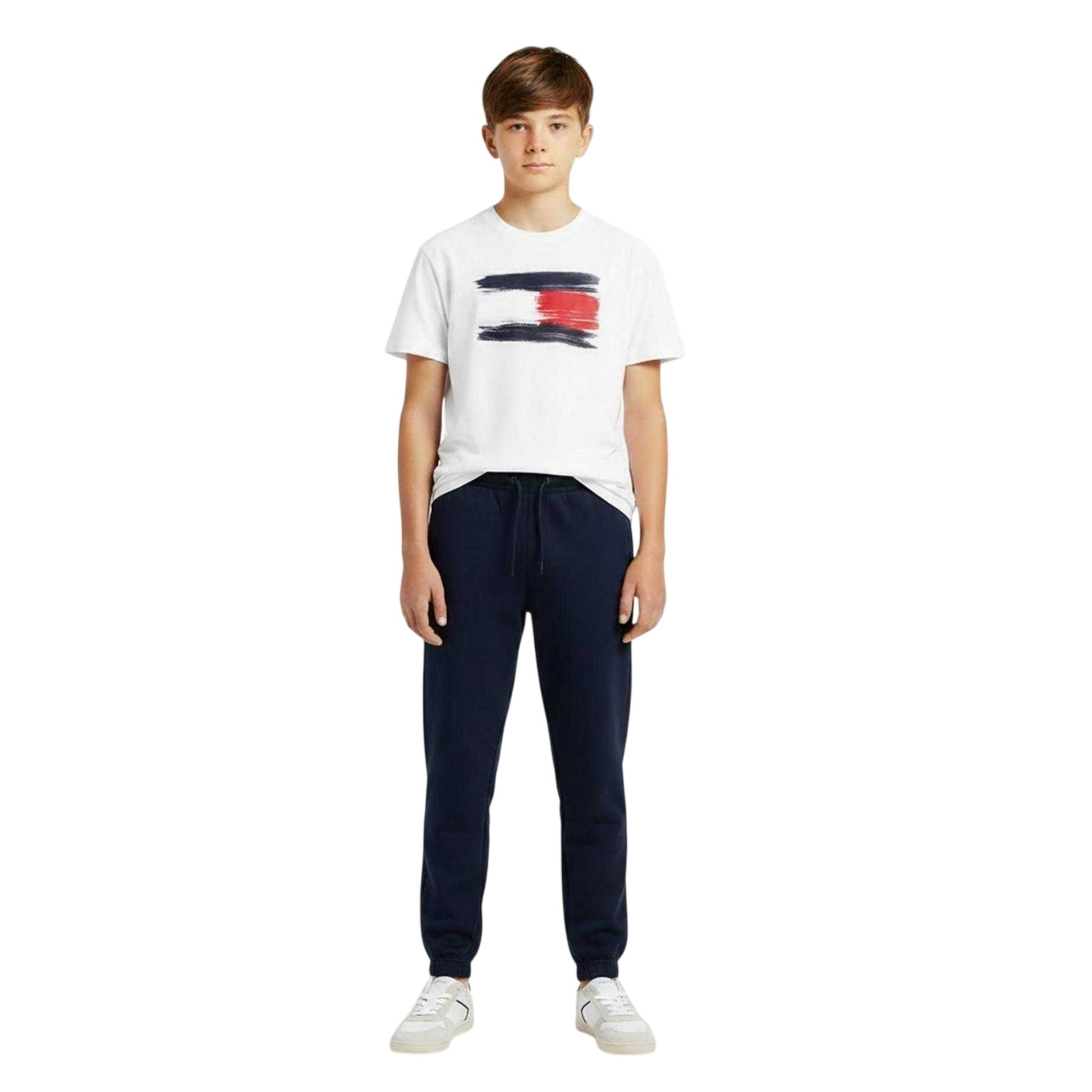 Night Navy - Side - Tommy Jeans Childrens-Kids Heritage Fleece Joggers