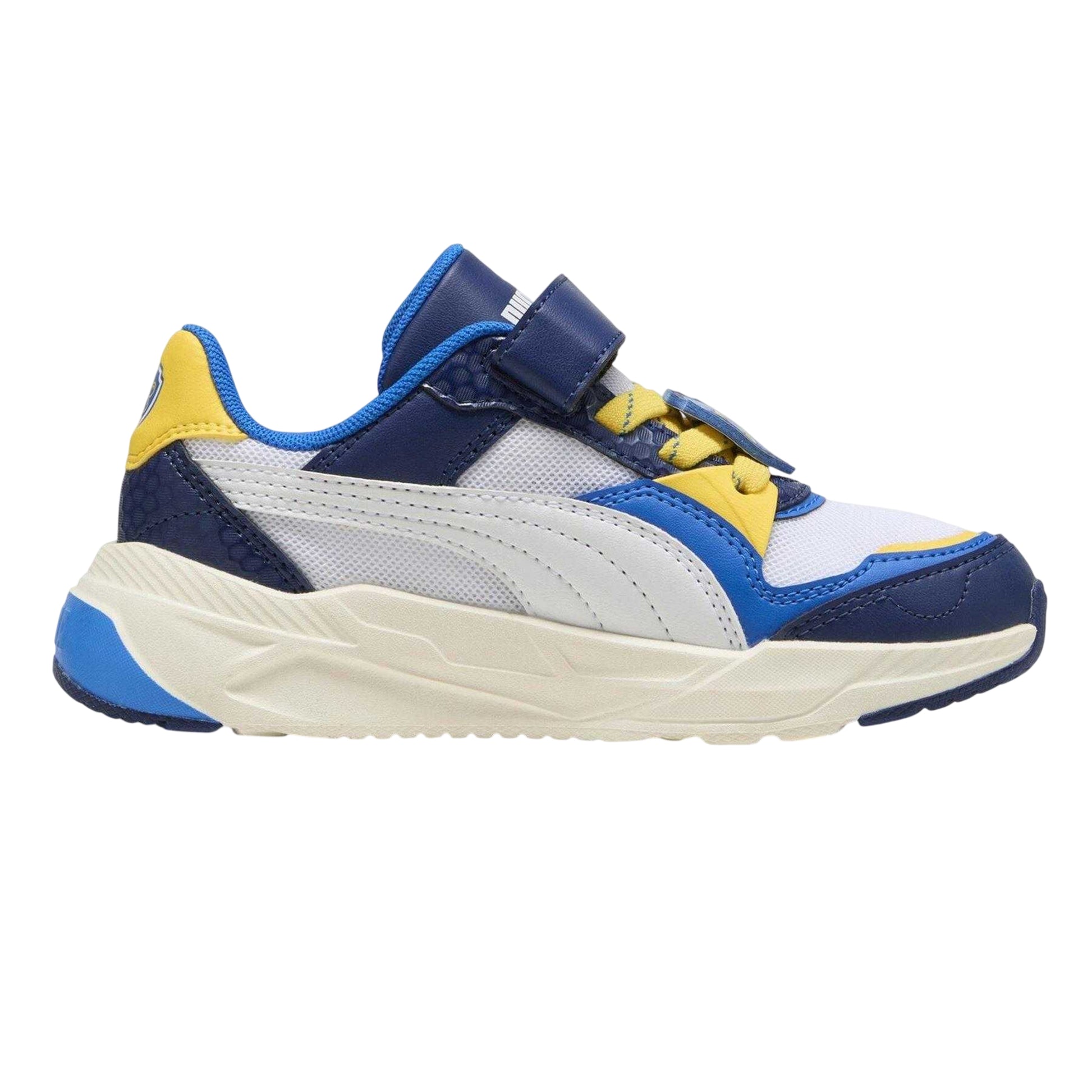 Blue-White-Yellow - Front - Puma Childrens-Kids Paw Patrol Trainers