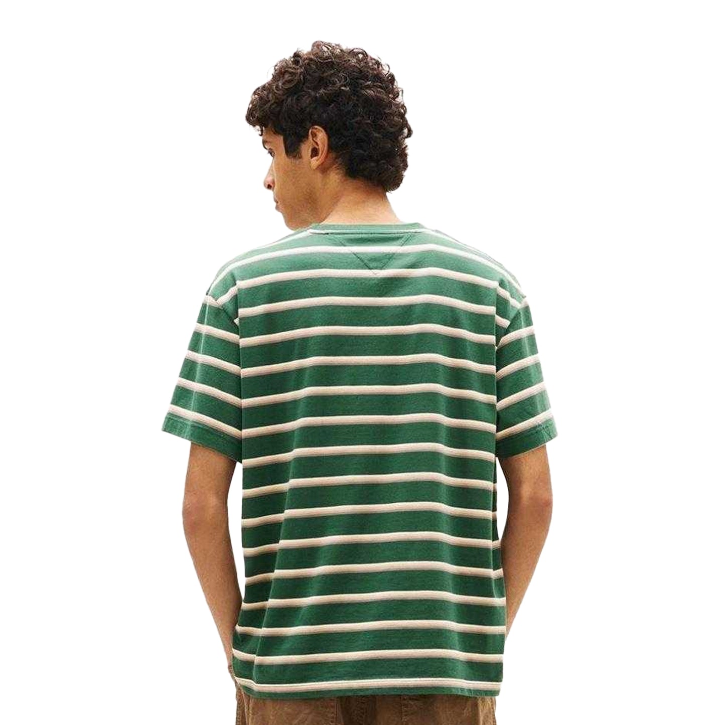Pine - Back - Tommy Jeans Mens Striped T-Shirt