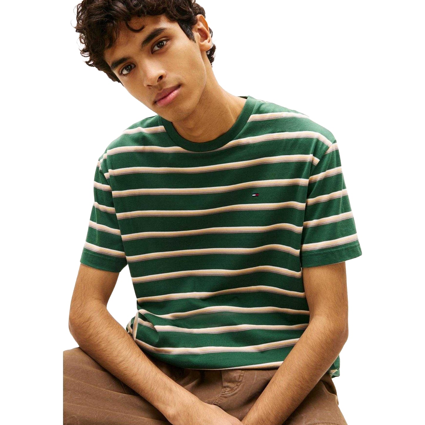 Pine - Side - Tommy Jeans Mens Striped T-Shirt