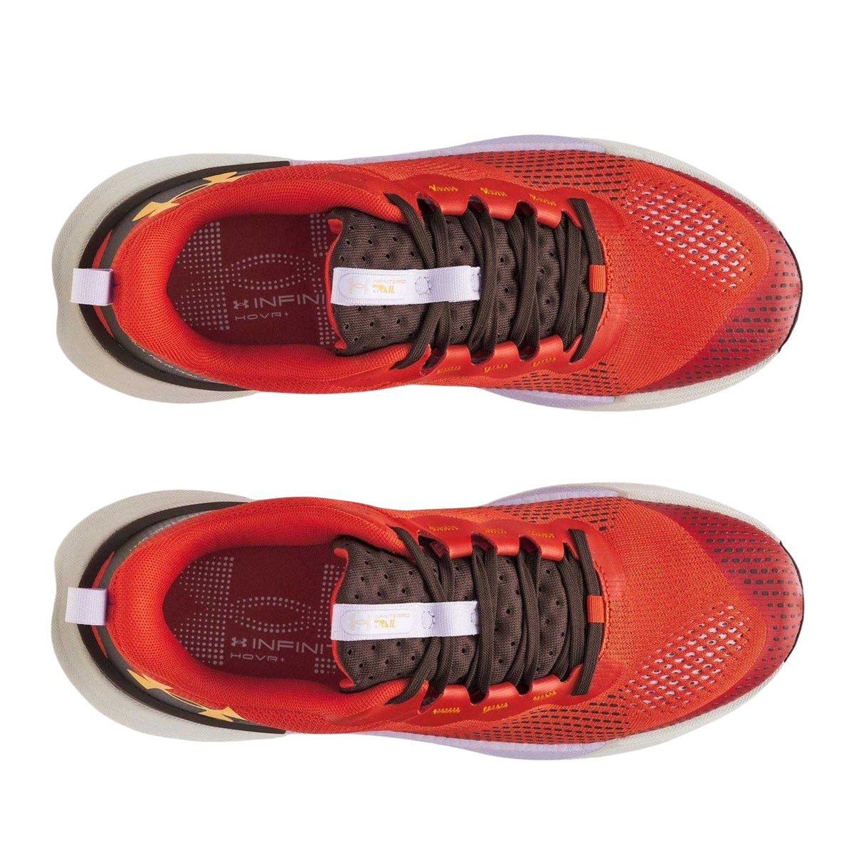 Orange - Side - Under Armour Womens-Ladies Infinite Pro Low Cut Shoes